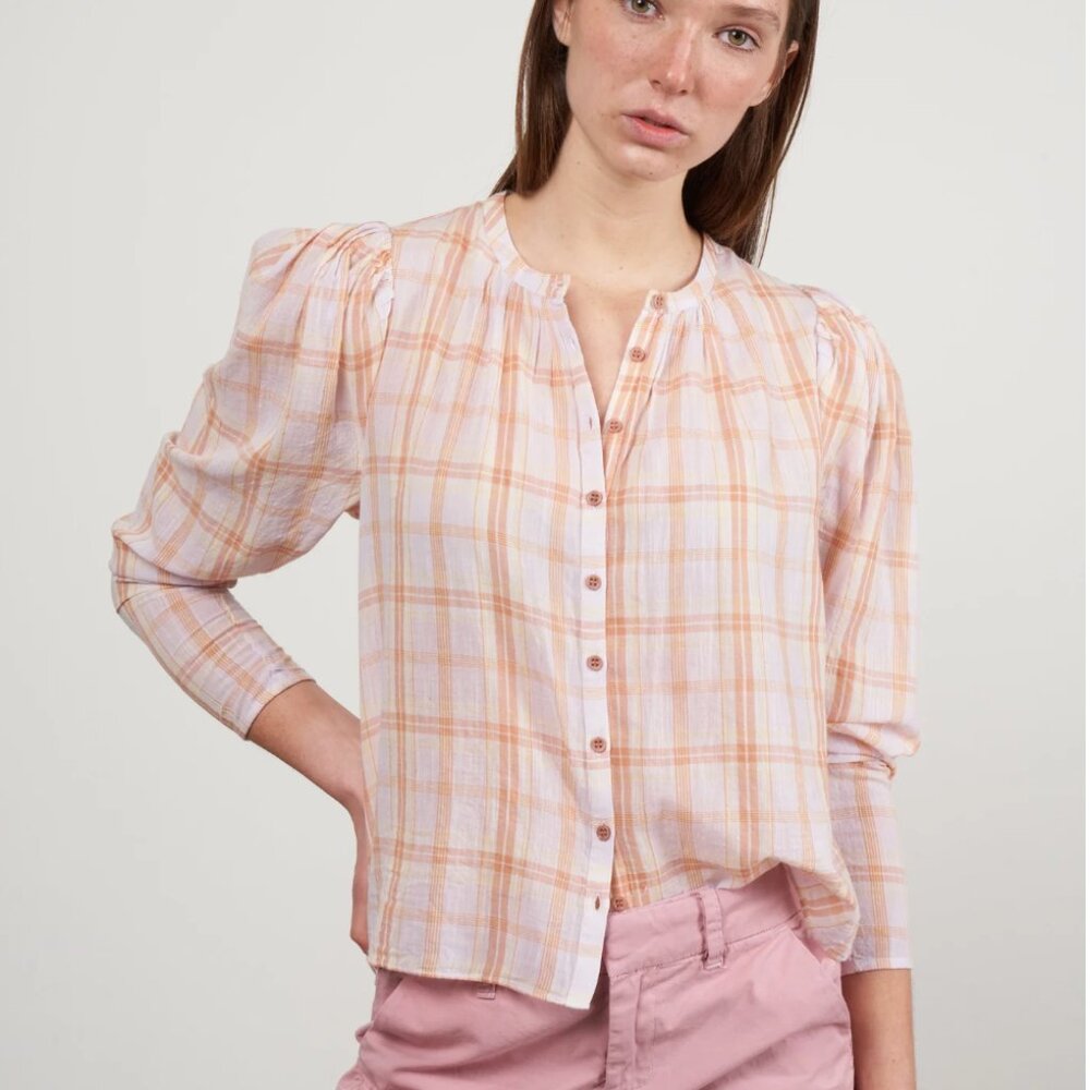 Ulla Johnson Nour High Low Cotton Blouse Pale Lilac 2